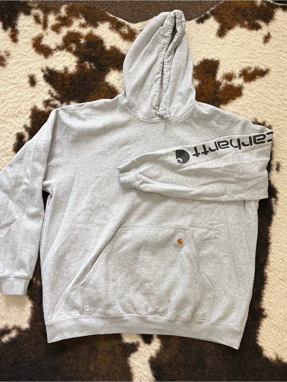 Carhartt Men's Big & Tall Gray Logo Hoodie